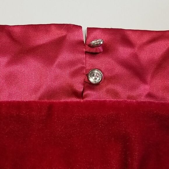 🎁5/$25 Lullah Bette Shirt Girl Youth 10-12 Red Blouse Long Sleeve Velvet Fabric - Picture 5 of 6